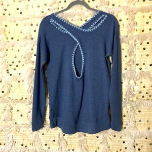 Ideology Blanket-Stitch Sweater Sz Xsmall